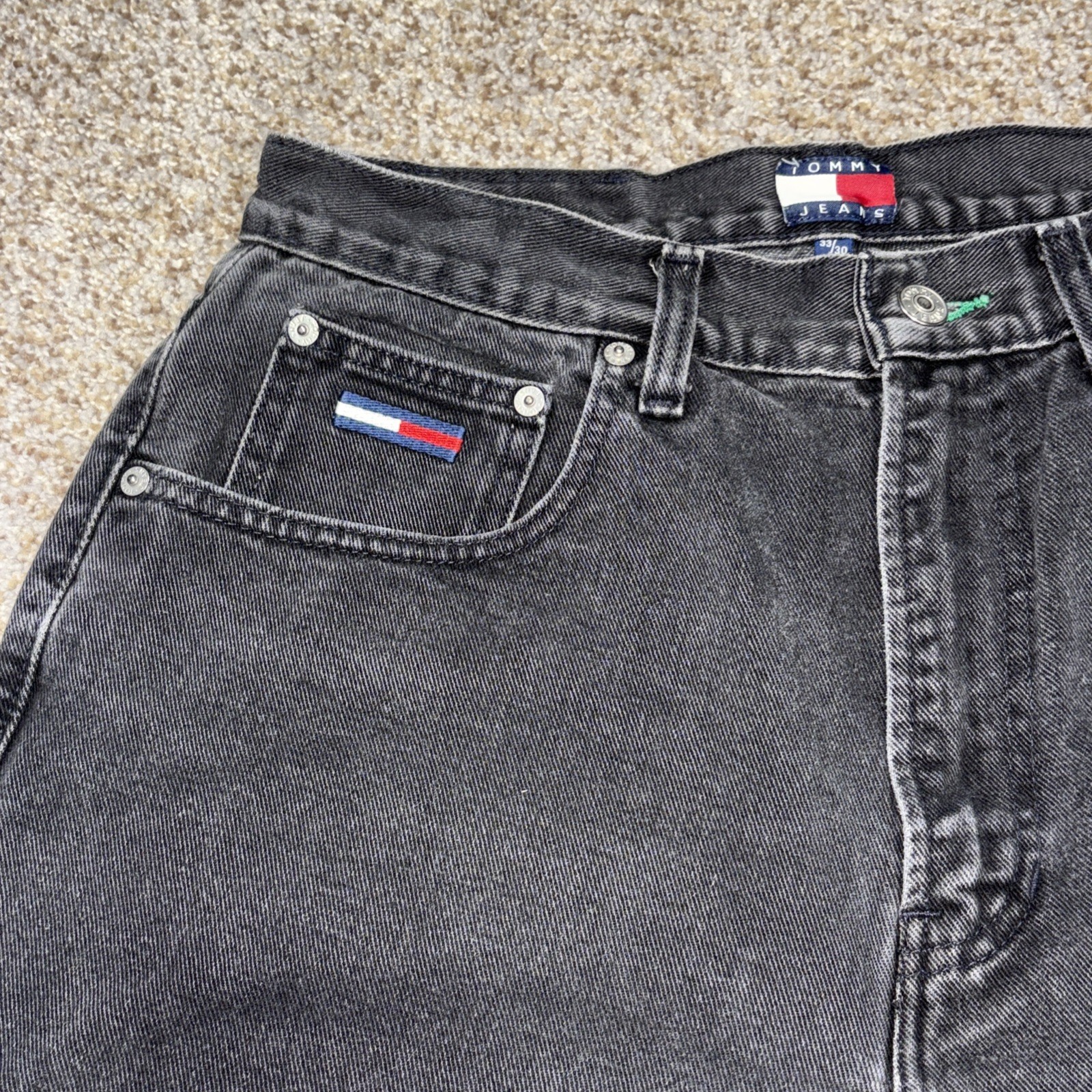 Vintage Tommy Hilfiger Men’s Black 33x30 Fits 30 X 29 Freedom Jean Vtg - View 3