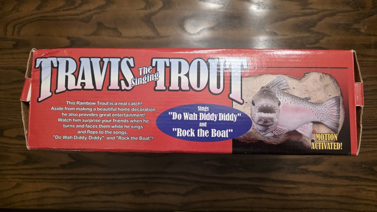 Travis The Singing Trout NEW Sealed in Box Gemmy 1999 Big Mouth