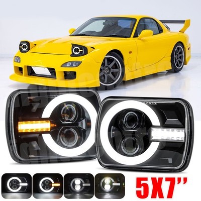 5x7'' 7x6'' For Mazda RX-7 FD FC/3S LED Headlight Hi-Lo Beam DRL w/ Turing