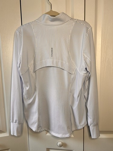 Zero Restriction Renae Ladies L Blue White Long Sleeve 1/4 Zip Golf Top New - Picture 5 of 8