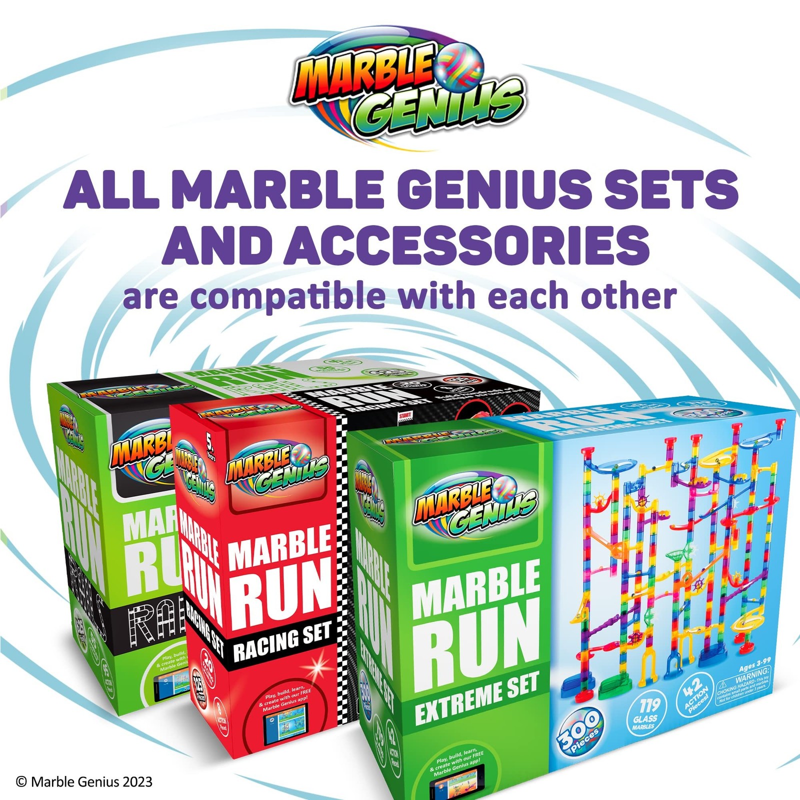 Marble Genius Spinning Wheels, 5pcs Marble Run Accessory Set for Kids ...