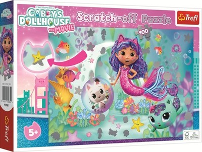 NEW Trefl Jigsaw Puzzle 100 Pieces 5+ Ages Gabby's Dollhouse Scratch Off