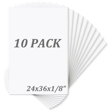 Mat Board Center, Pack of 10 Acid-Free Foam Boards, 24x36 inch White Foam Boa...