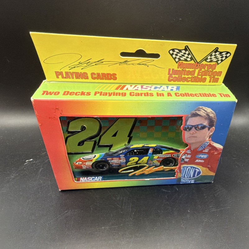 NASCAR 24 Limited Edition Collectible Tin Playing Cards Two Decks 1998