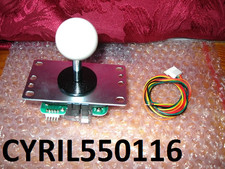 Genuine Original Sanwa JLX-TP-8YT White Ball Arcade Joystick 5 Pin Cable UK