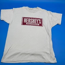 Vintage 80s Hersheys Milk Chocolate Logo Screen Stars XL Gray single stitch tee