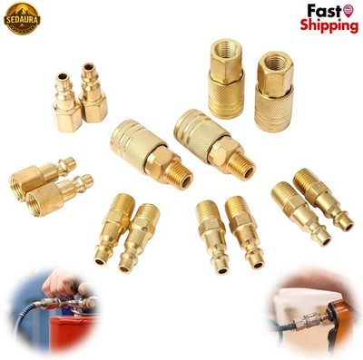 Brass Quick Connect Air Hose Fittings 1/4'' Compressor Coppering Disconnect Set
