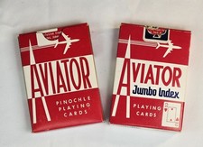 Vintage Red Aviator Jumbo Index Poker 917 Card Deck & Pinochle Deck- Made In USA