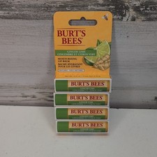 Burt's Bees Ginger Lime Lip Balm 0.15oz Moisturizing Natural Lot of 4