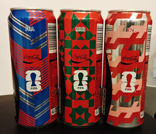 Lot de 3 Can Coca Cola France - Coupe Monde Foot 2026  - France Maroc Angleterre