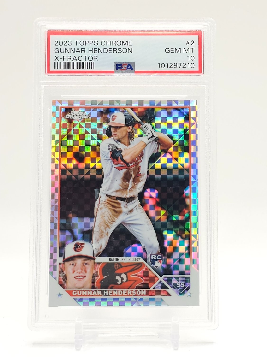 GUNNAR HENDERSON 2023 TOPPS CHROME X-FRACTOR ROOKIE RC #2 ORIOLES PSA 10 Q2171