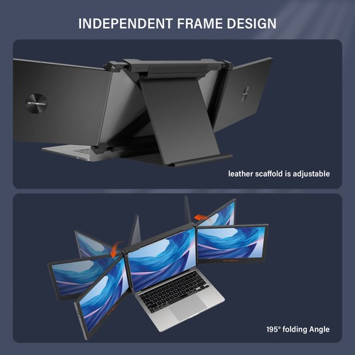 Triple Portable Monitor Laptop Screen Extender USB C Tri-Screen Dual Monitor USA - Picture 9 of 24