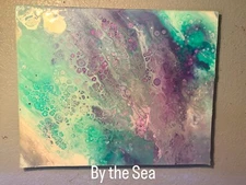 Abstract acrylic pour painting on canvas one of a kind 