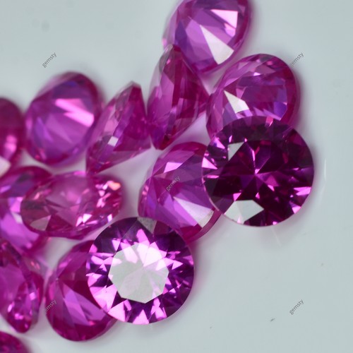 Round Cut Ring Size Natural Untreated 7x7 mm Ruby 20 Pcs CERTIFIED Pink Gemstone - Picture 3 of 14