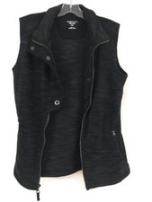 Exofficio Womens 100% Polyester Black And Gray Full Front Zip Vest Size Medium