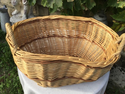Rare Ancien panier vélo osier corbeille vélo déco fleurs - Foto 4 di 9