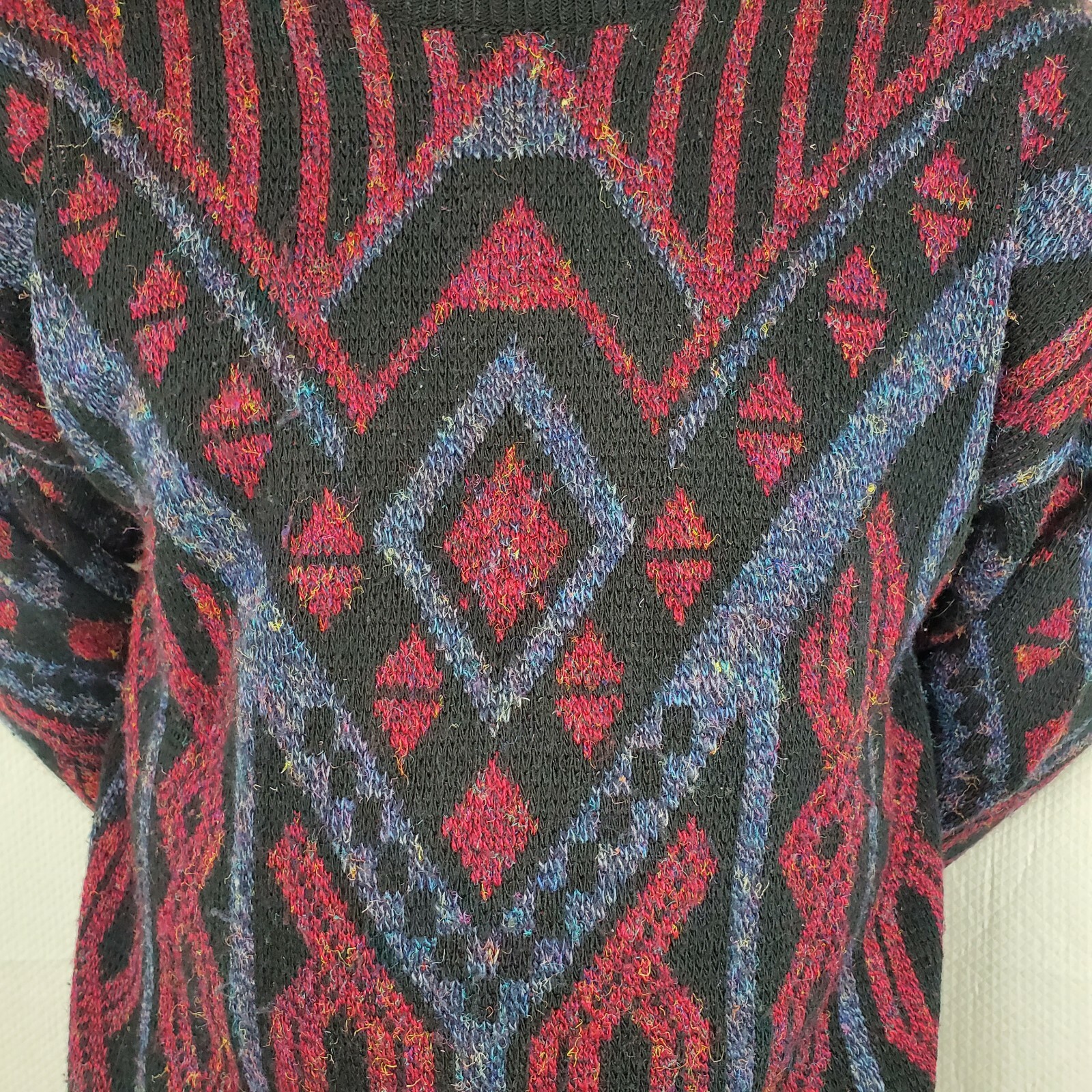 Vintage Uniform Code Sweater Large Multicolor Geo… - image 3
