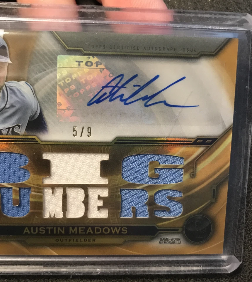Camiseta deportiva Topps Triple Threads 2019 automática Austin Meadows (5/9) Foto 2 de 3