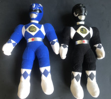 Power Rangers Plush 19 Inches Vintage 1993 Lot Of 2 Black and Blue