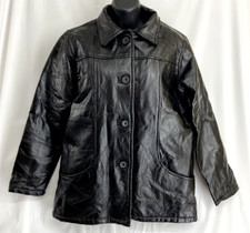 Tudor Court Womens Size Small Jacket Blazer By Haband Black Patchwork Leather