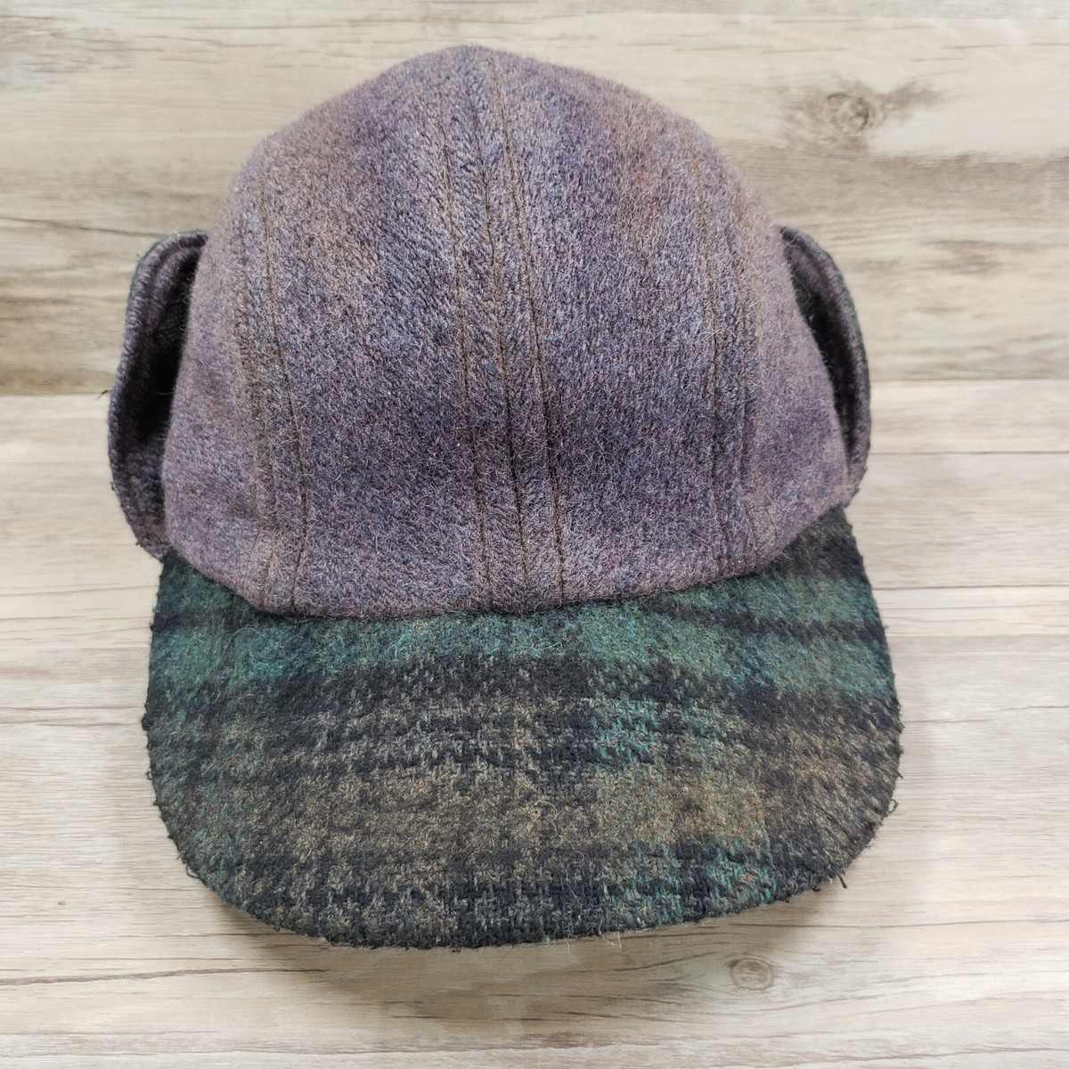 Vintage London Fog Hat Cap Sterling Edition Plaid Wool Faded  display picture 2