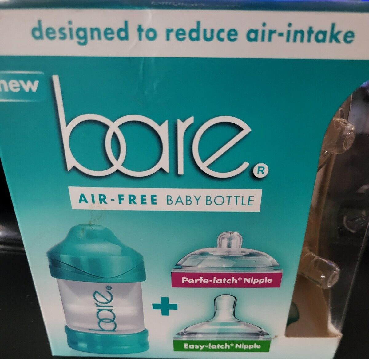 Bare Air-Free 4Oz W/Easy-Latch Nipples. Cuts down on Reflux,