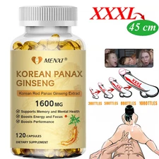 Korean Red Panax Ginseng 1600mg 120 Capsules Energy/Endurance/Memory/Sex Drive
