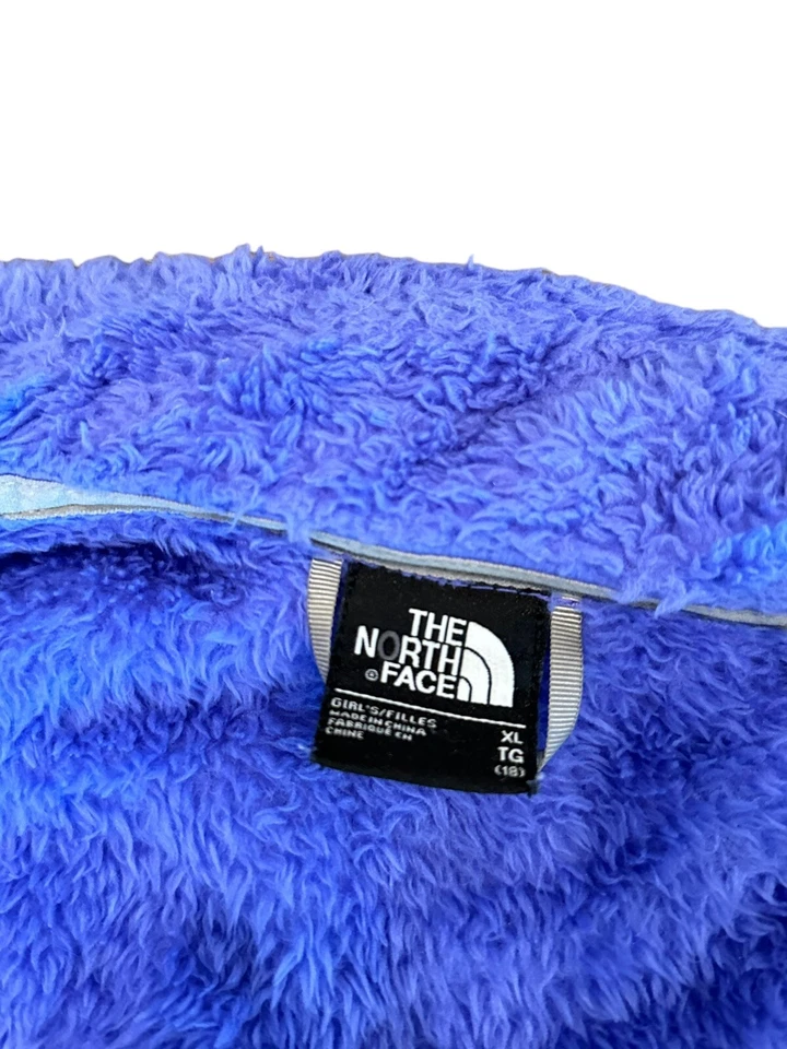 Chaqueta The North Face Girls XL Azul/Púrpura Osito Difusa Cremallera Completa Envío Gratis Foto 4 de 4