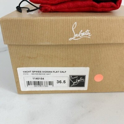クリスチャンルブタン YACHT SPIKES FLAT CALFデッキシューズ Christian Louboutin Yacht Spikes Cognac Leather Calf Flats Loafers