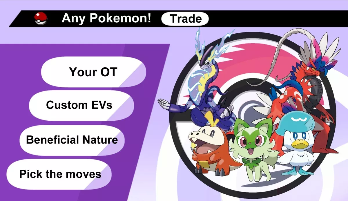 ✨ Custom Pokemon Team ✨ Shiny ✨ MAX EV-IV ✨ Pokemon Scarlet and  Violet⚡FAST⚡