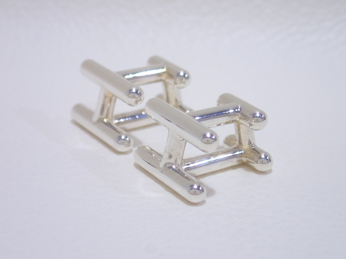 HERMES sterling silver H2 cufflinks | eBay