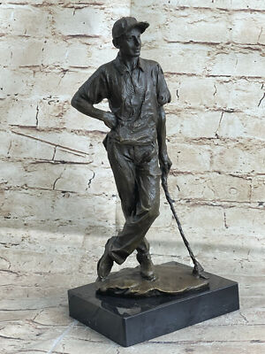 Golf Collector Sports Memorabilia Bobby Jones Bronze Marble Statue Golfer Art