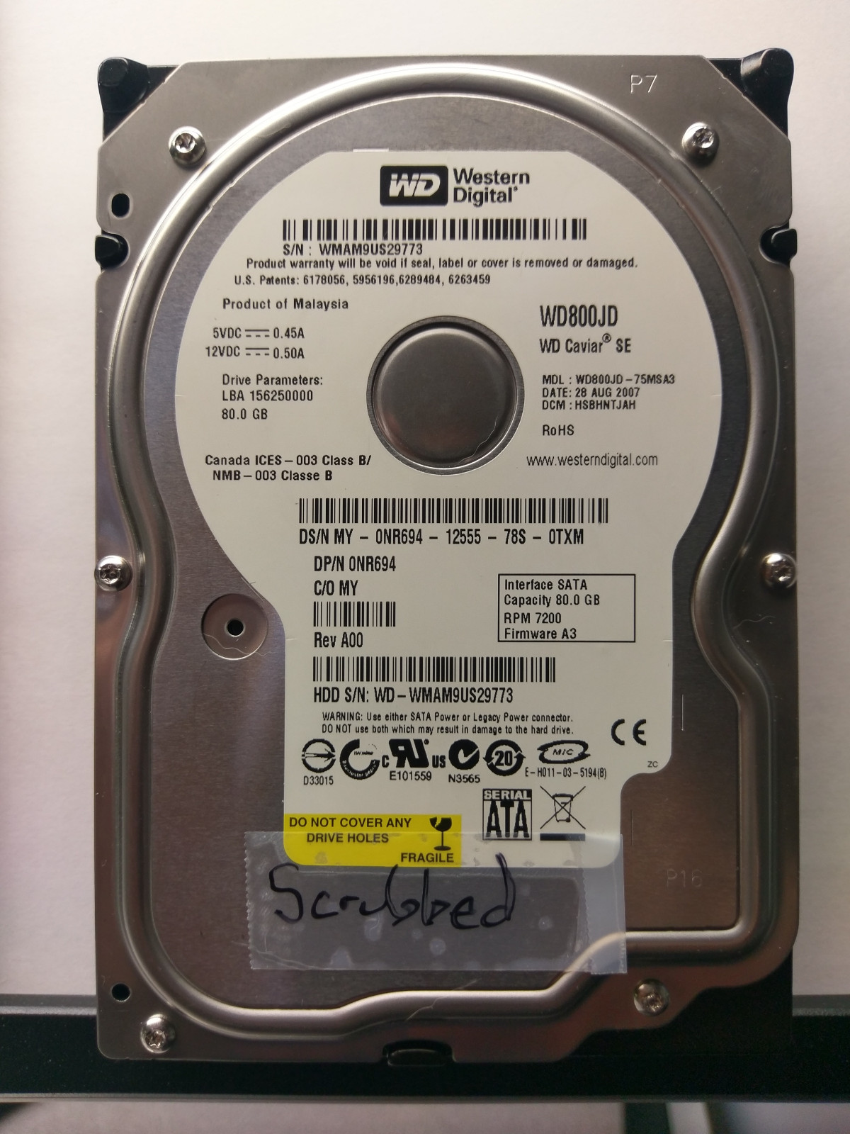 Wd800jd 80 GB SATA WESTERN DIGITAL Caviar SE WD800JD INTERNAL 3.5