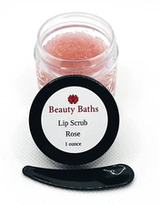 Rose Lip Scrub handmade exfoliating sugar scrub gift for her 1 ounce jar natural