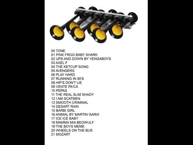 Klaxon à Air Musical 12V/24V - Modèle BABY SHARK V4.0, 120 DB, Pour Voiture, Camion, Fourgon, Bateau