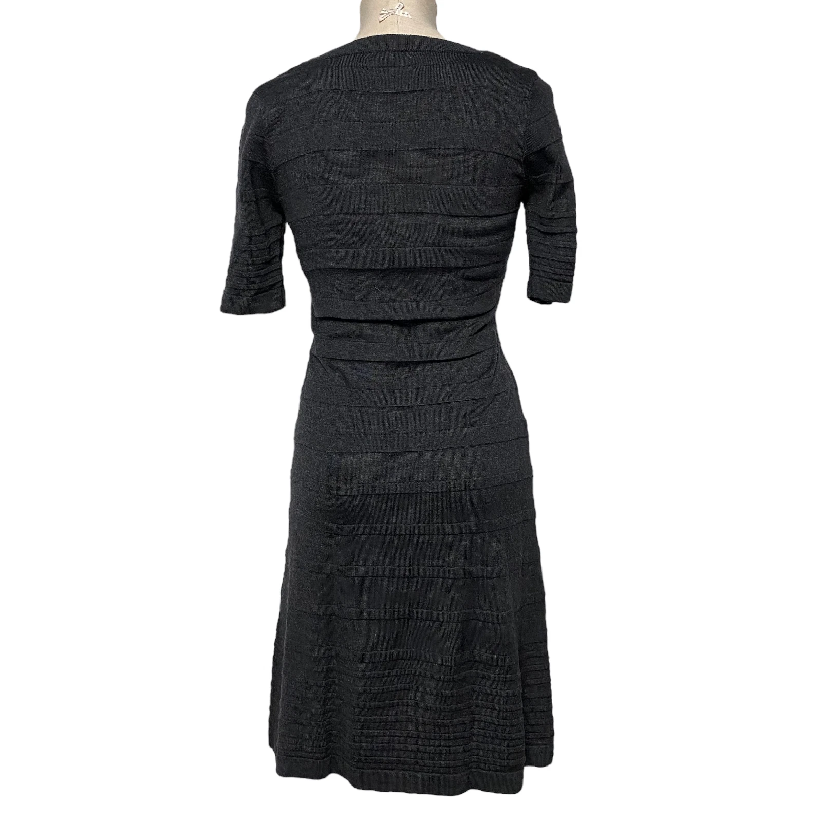 VETEMENTS Calvin Klein Vestito Donna Maglione Linea A Maglia Manica Corta Scollo Scoop Grigio S