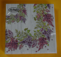 20 Servietten Flieder BlüTen Viele Kranz Holz 1 Packung Ovp Motivservietten
