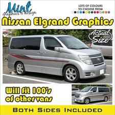NISSAN ELGRAND MPV Camper Side Stripes Decals Stickers Van Graphics FREE P&P 006