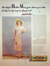 Original 1938 Wrigley's Ad: Gloria Swanson; Charm and Populrity