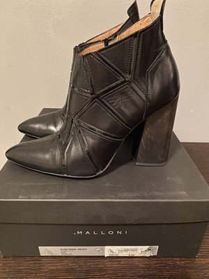 Malloni Ixos Stivaletto Scarpa Eva Nero N. 39 Tacco 10,5 Indossata 1a Sola  Volta | eBay