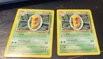 Lot of 2 Kakuna - 47/130 - Uncommon - Unlimited Edition Pokemon Base Set 2 - image 1 of 2