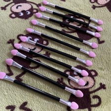 10pcs Pink Double Side Eyeshadow Sponge Applicator, Long Handle , 4.5  New