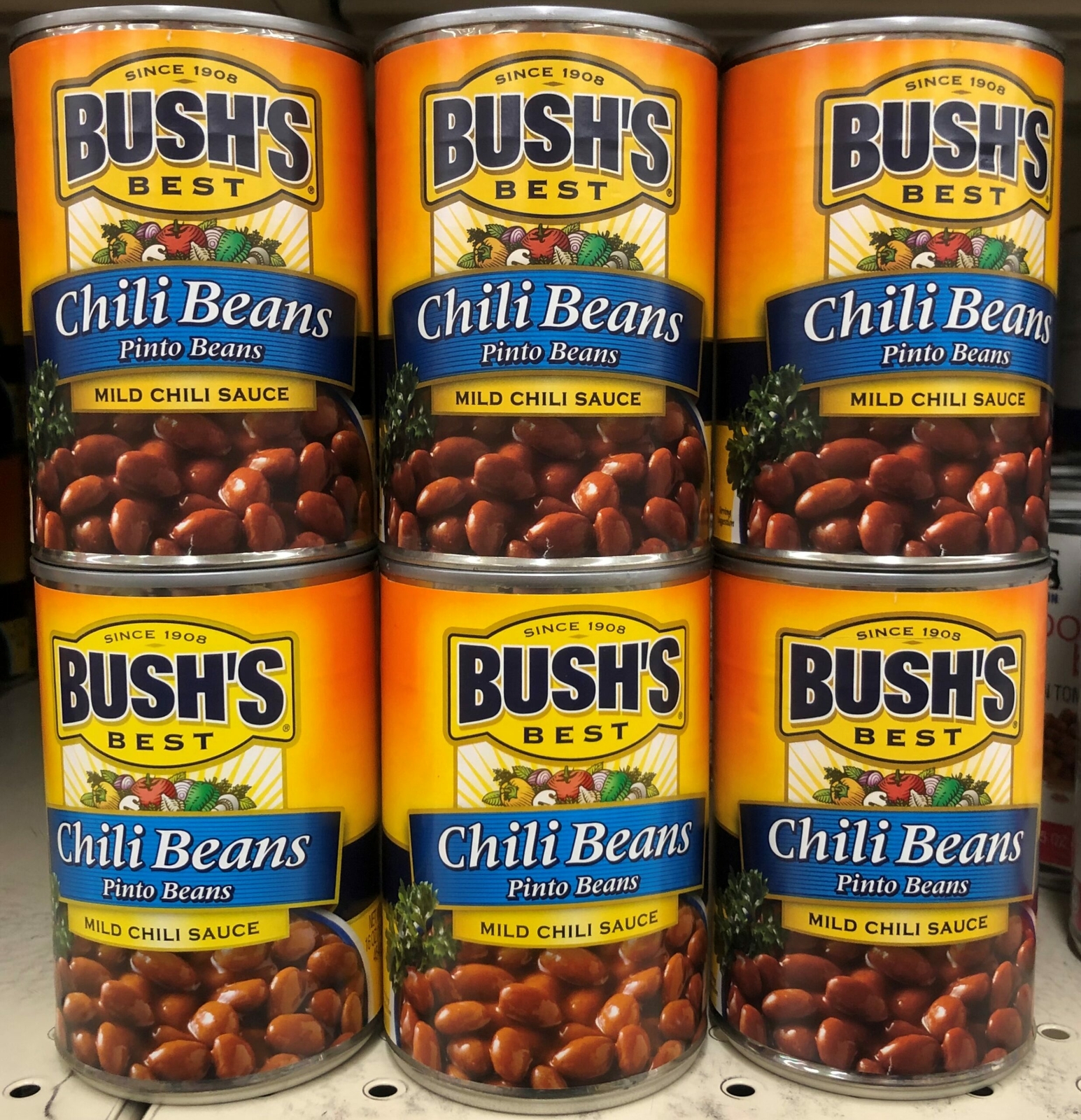 6 CANS Bush's Best Pinto Beans in Mild Chili Sauce 16 oz Can Bushs eBay