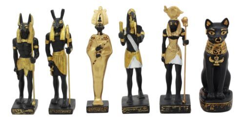 Egyptian Gods Anubis Osiris Seth Horus Bastet Thoth Miniature