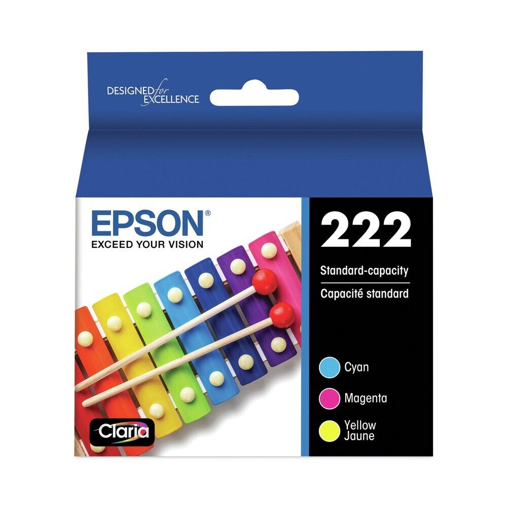 T222520S (T222) Claria Ink, 165 Page-Yield, Cyan/Magenta/Yellow T222520S (T222) Claria Ink, 165 Page-Yield, Cyan/Magenta/Yellow