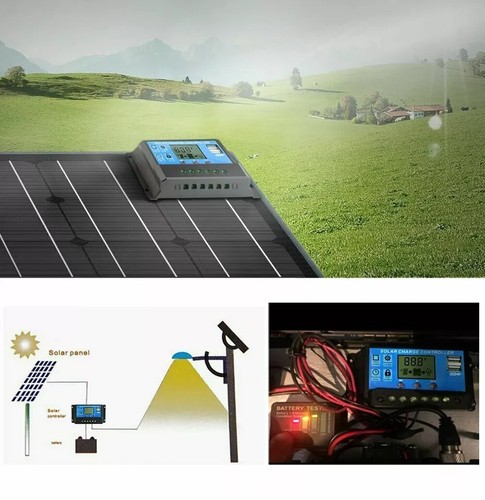 Strumento Regolatore di Carica Pannelli Solari Fotovoltaico 12V/24V 20A - Foto 4 di 5