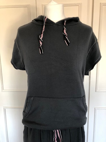 Traje de chándal gris para damas de Stateside, con capucha manga corta en la parte superior y parte inferior holgada - Imagen 2 de 8