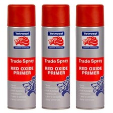 Tetrosyl Red Oxide Trade Aerosol Adjustable Nozzle Spray Primer 500ml x3