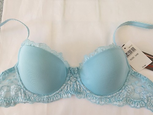 NWT - Le Mystere Rouge - 134 Francesca - Hybrid Demi Bra - Blue - 34B - Picture 3 of 9