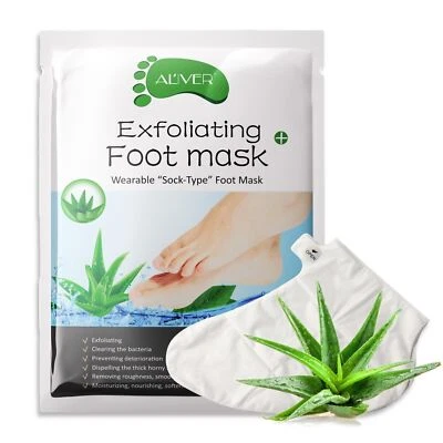 P-BEAUTY Fußmaske Fusspeeling Fußpflege Anti Hornhaut Socken Hornhautentferner mit Aloe